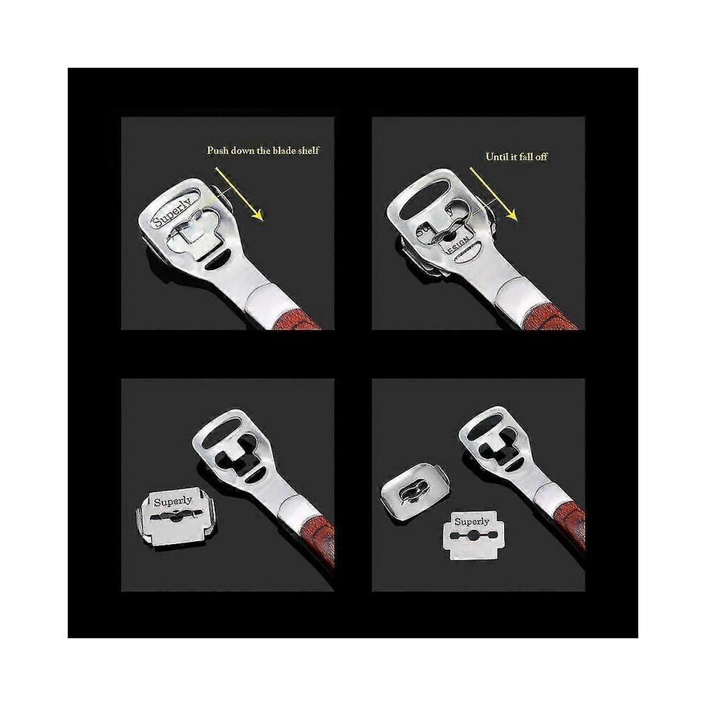Foot Care Pedicure Callus Shaver Hard Wood Handle 10 Blades