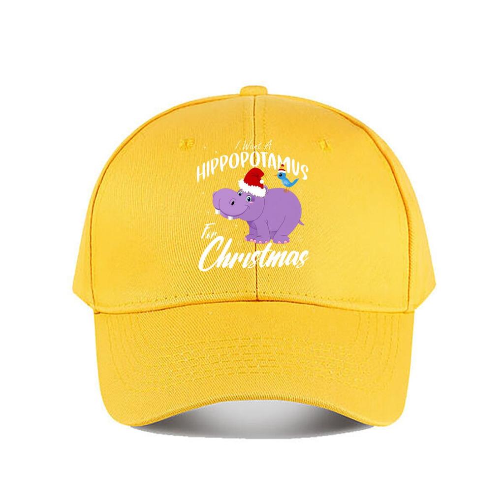 Christmas Hippopotamus Santa Hat Blue Bird Baseball Cap Fashion Unisex Sunhat Womens Outdoor Sports