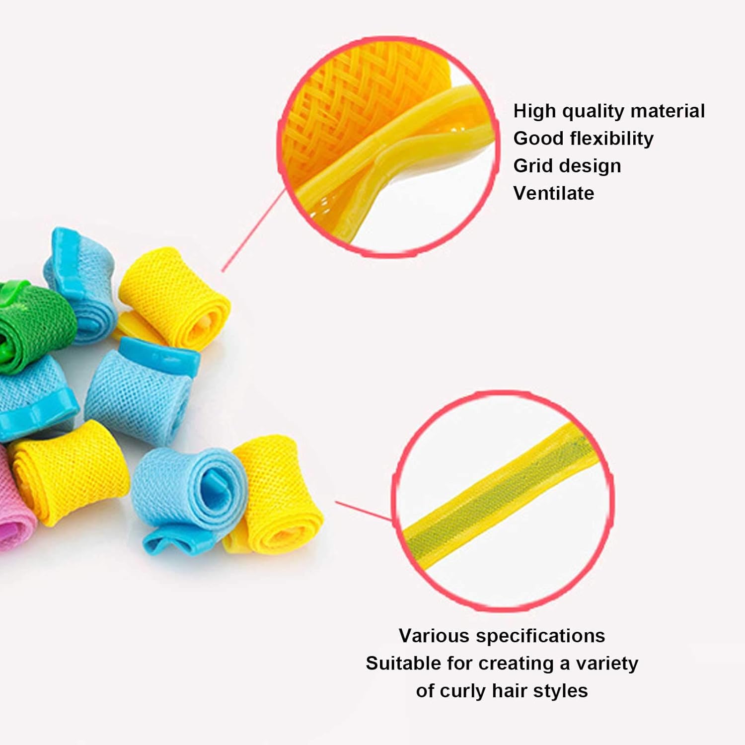 20 PCS Spiral Curl Curlers, Professional No-Heat Hair Styling Kit with Rollers, Hook and Handle