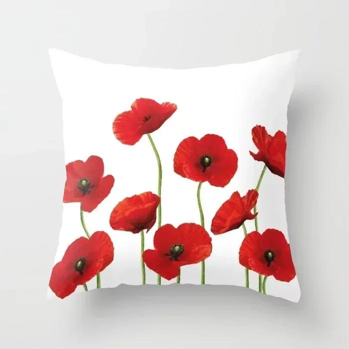 Cute Red Print Geometric Red Plaid Pink Lolita Pillow Cover Decorative Modern Nordic Throw Pillow Cover