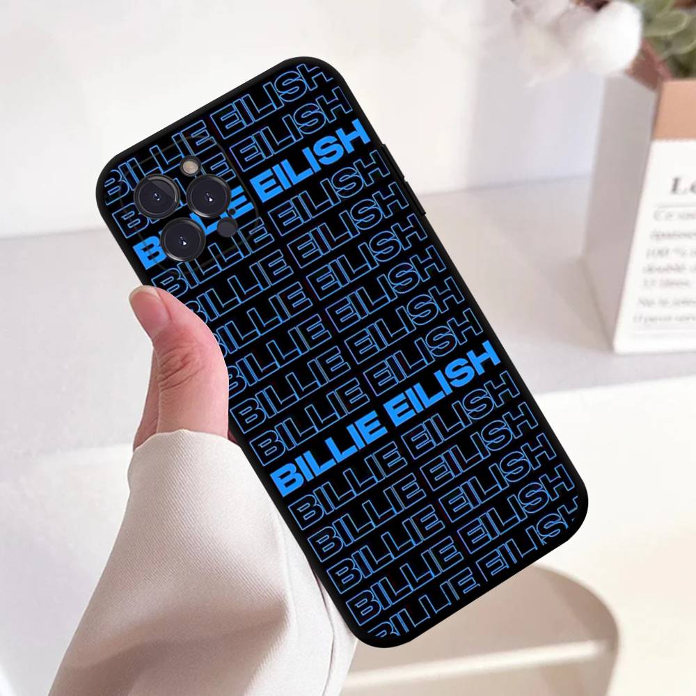 Hit Me B-BillieS Eilish Black Silicone TPU Phone Case For Iphone17 Air 16 15 14 13 12 Pro 11 Pro Max Plus Cover Case