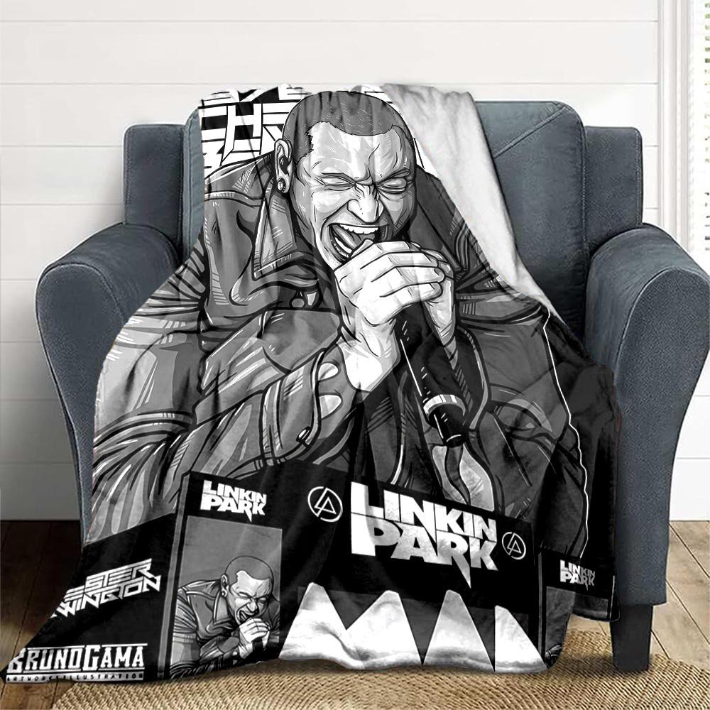 1pc Chester Bennington, Linkin Park Blanket Soft All Season Throw with Vibrant Design, Perfect for Home, Travel, and Gifts, Ideal for Naps and Camping