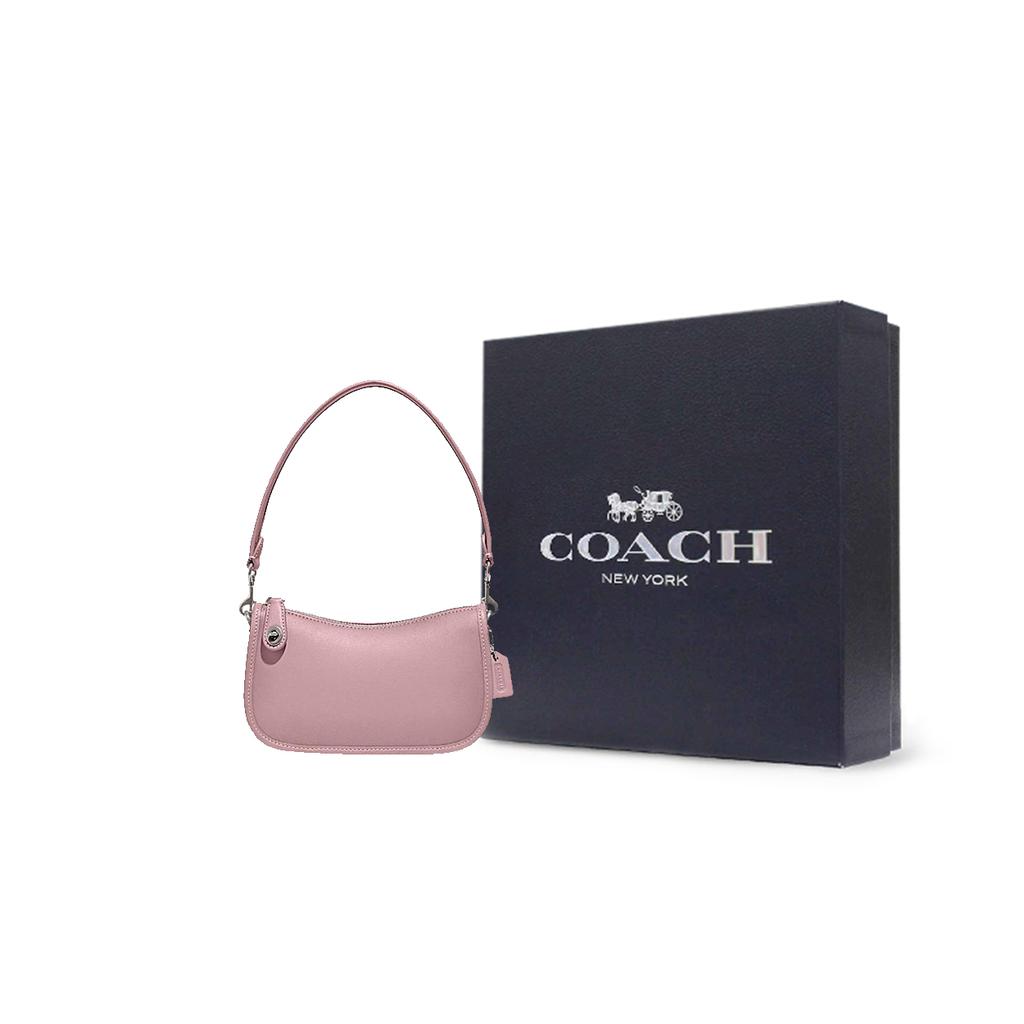 New COACH Swinger Leather Mahjong Handbag Shoulder Bag Women's Purple C2643-LHU8U