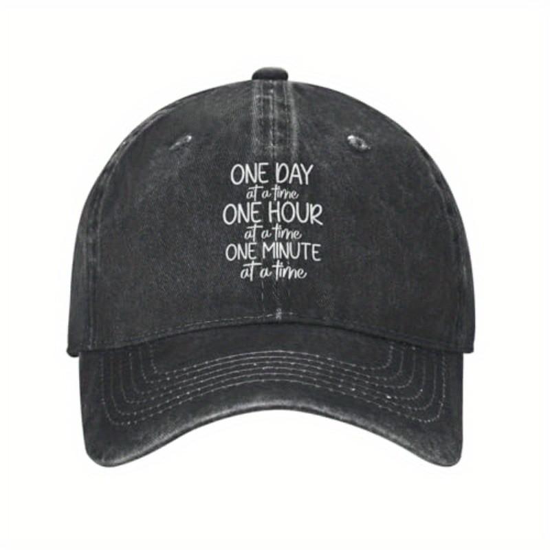 

One Day at a Time One Hour One Minute Baseball Cap Vintage Washed Dad Hat Adjustable Casual Sun Protection Can Be Adjusted