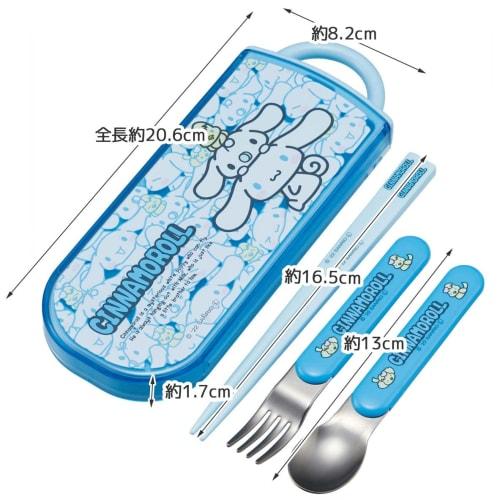 Skater Trio Set Chopsticks Spoon Fork Cinnamoroll Ushiro Shiro Sanrio Children's Antibacterial Made In Japan TACC2AG-A