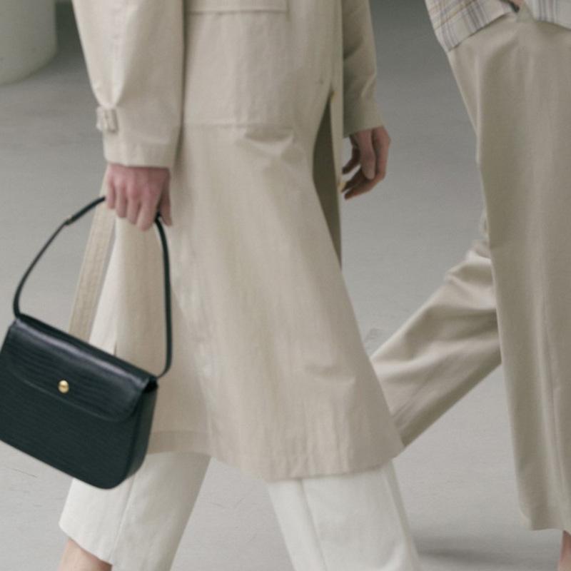 Personality Black Shoulder Bag Classic Lizard Style Underarm Bag Girl