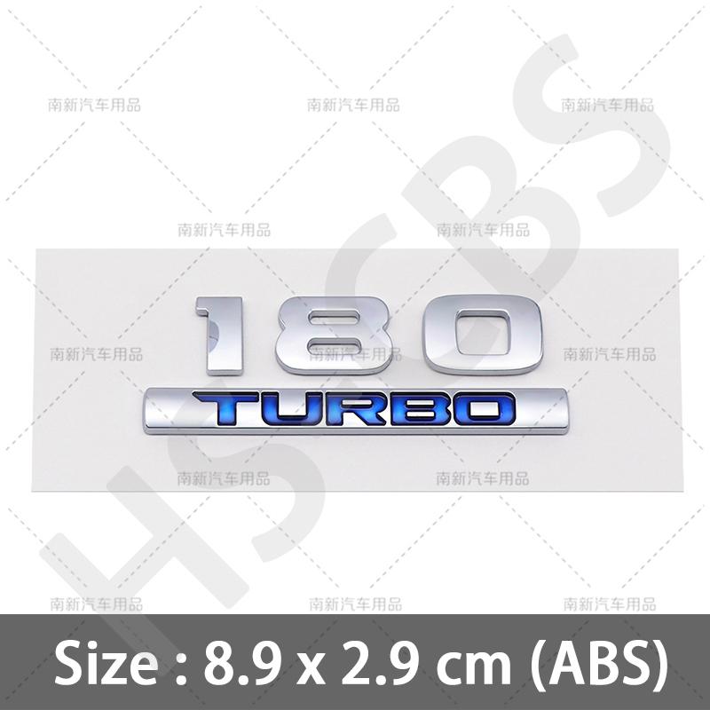 AAYI1  ABS 260 220 370 240 180 230 Letter Turbo Displacement Logo Turbo Rear Trunk Emblem Badge Stickers Accessories Car Styling