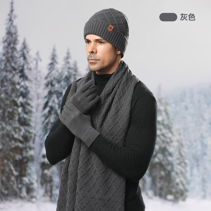 Winter Men's Knitted Hat, Fleece Cold-proof Wool Warm Fashion Pullover Hat European and American Winter, Knitted Hat