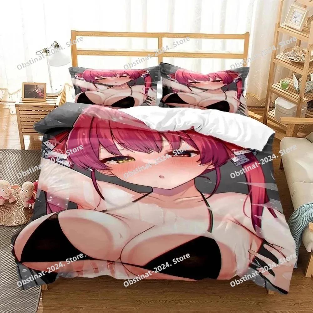 Sexy Beauty Cartoon Digital Bedding Set Printed Bed Set With Pillowcase Bed Duvet Cover Soft Single Double Queen Super King Size