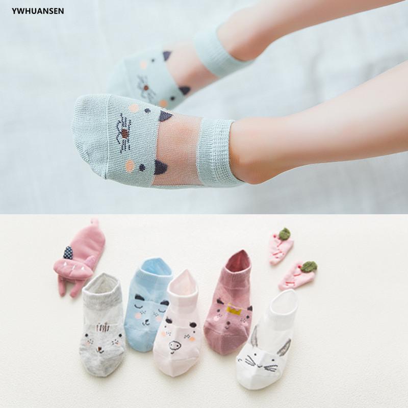 5 Paare/Los Frühling Sommer Dünne Mädchen Socke Kinder Baumwolle Netz Bootssocke Lieblich Tier Atmungsaktiv Kleinkind Jungen Knöchelsocke