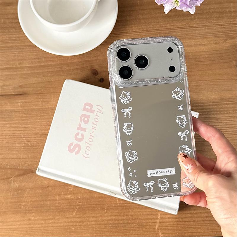 

High-End Cartoon Edge Bow Cat iPhone 17/16 Pro Max/15 Pro Case iPhone 17 Pro