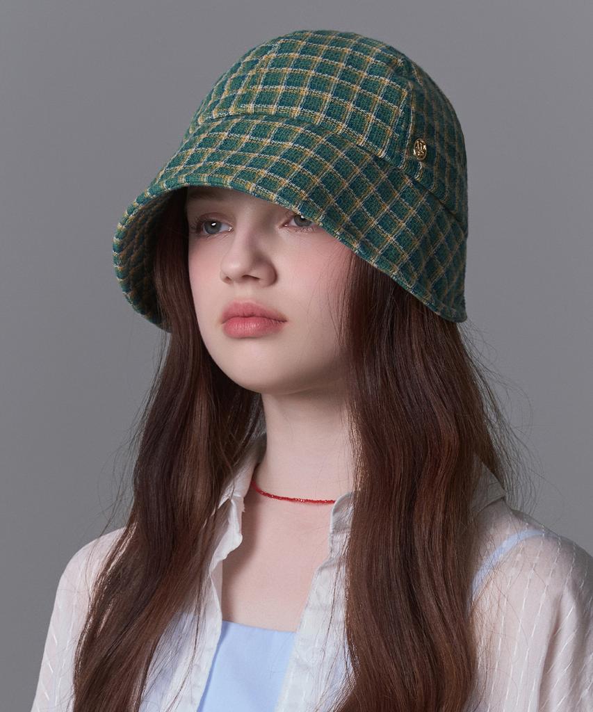 Hwaiteusaenjeu Purple Label Modern Retro Check Short Bonnet Hat Lenonell (3 Colors)