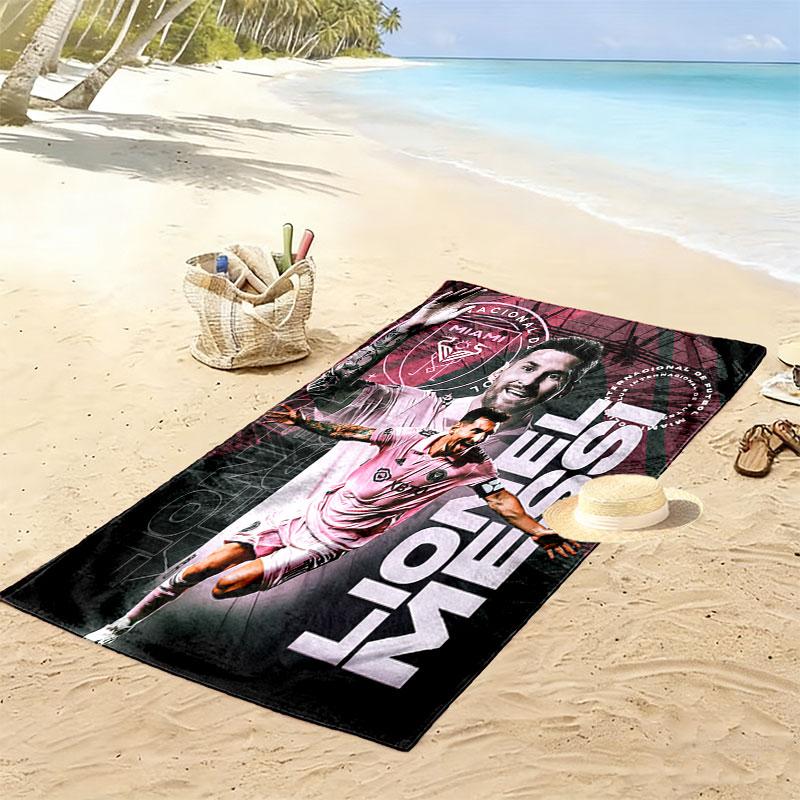 Asciugamano da Spiaggia Stampa Messi Supremacy, Asciugamano Grande Morbido Asciugatura Rapida per Spiaggia Campeggio Nuoto