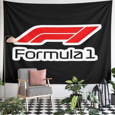 Závodní logo Formule 1 Nástěnná tapiserie Znak F1 Motorsportu Umělecká dekorace do ložnice Pánské doupě