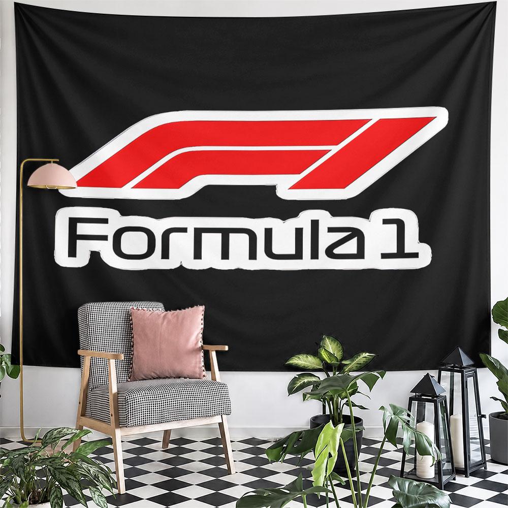 Formula 1 Racing Logo Tapestry Wall Hanging F1 Motorsport Emblem Art Decor for Bedroom Man Cave