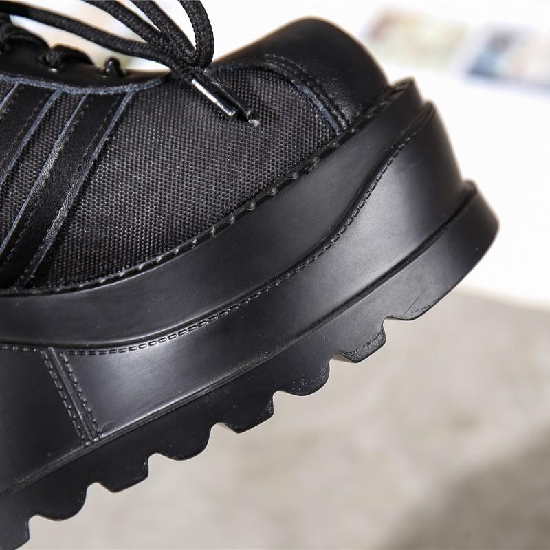 Punk Big Head Platform Women INS Retro Muffin Sneakers JK Wedge Heel Shoes 9.5cm