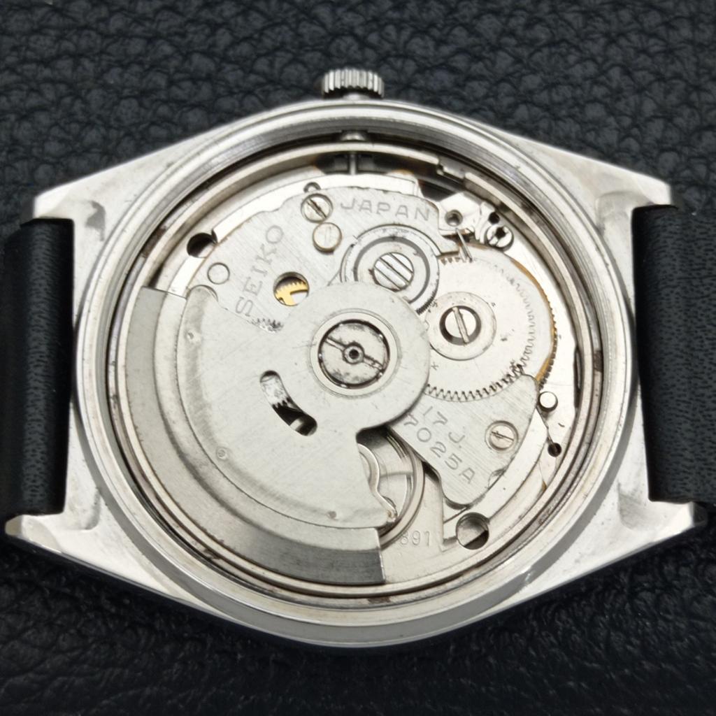 USED VINTAGE SEIKO 5 AUTOMATIC 7025A JAPAN MENS BLACK COLOR DIAL WATCH A434210-2 R120-a434210