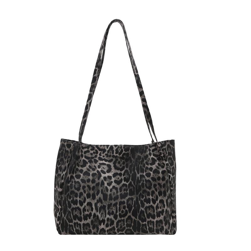 Európska a americká retro taška tote s leopardím vzorom s veľkou kapacitou Jednoduchá a módna kabelka na dochádzanie Módna taška cez rameno