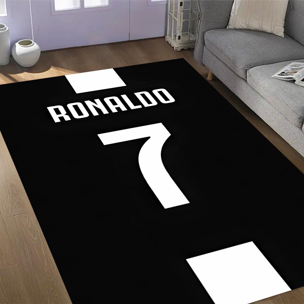 Ronaldo's Legendarische Nummer 7 Thema Anti-Slip Vloerkleden - Polyester Woondecoratie, Geschikt voor Slaapkamers, Woonkamers, Entrees, Studio's en Decoraties