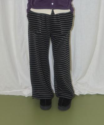 Leteoli Fleece Stripe Pants_Grey