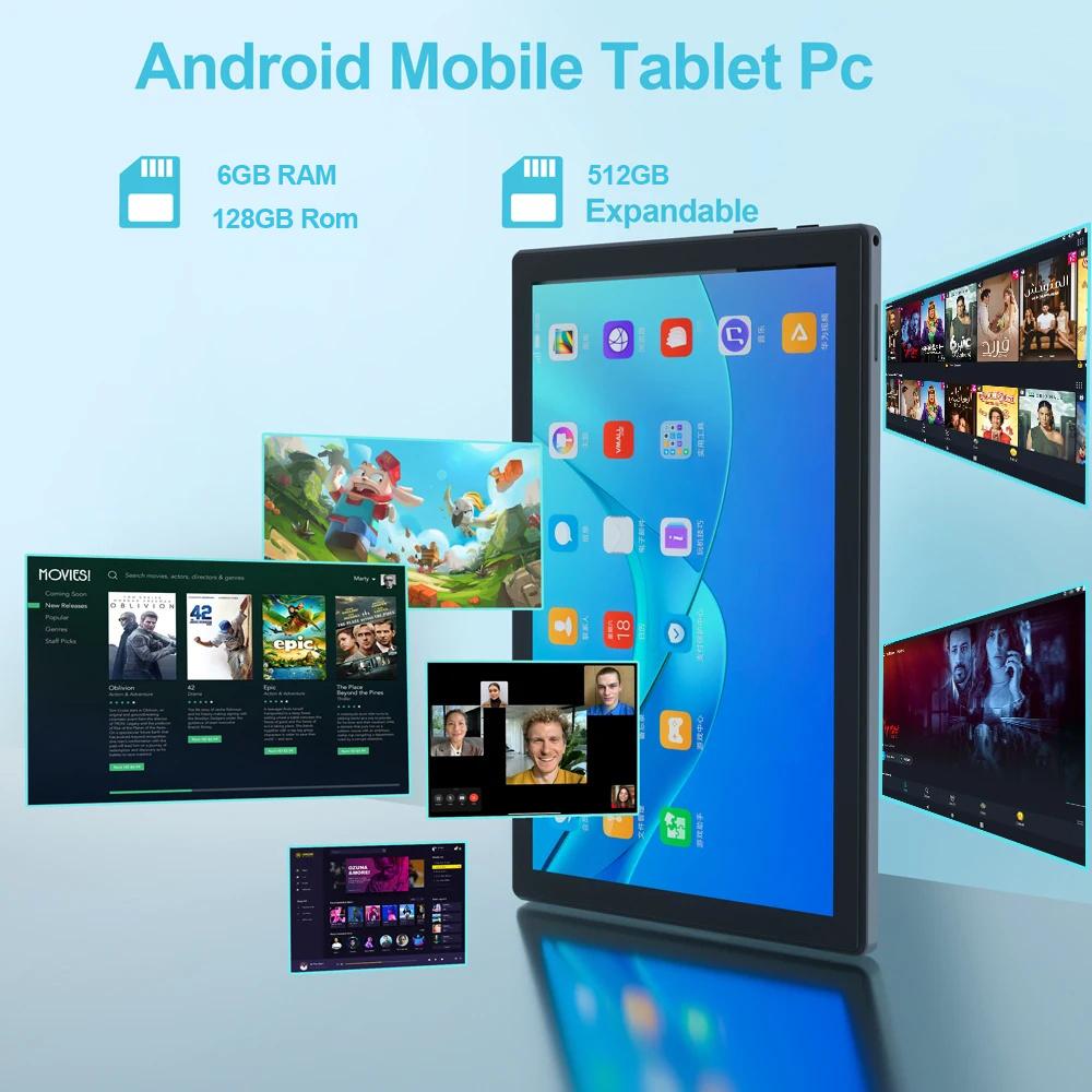 BDF 10.1 Inch Big Screen 6GB+128GB Tablet PC Android 12 3G 4G Lte WiFi BT Mobile Phone Sim Card