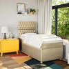 VidaXL Slatted Bed Base with Mattress Cream 90x200 Cm Fabric 3291951