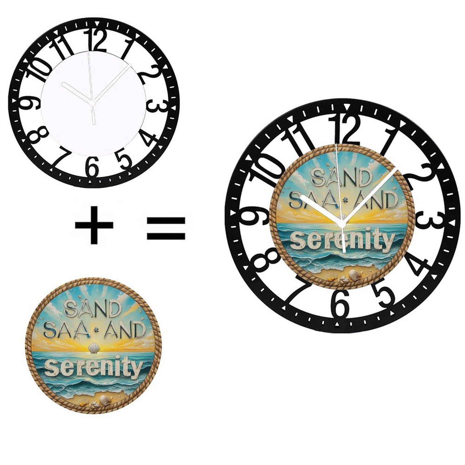 25cm Rustic Iron Round Wall Clock for Home Office Decor (Black,10 inch(25.40cm))