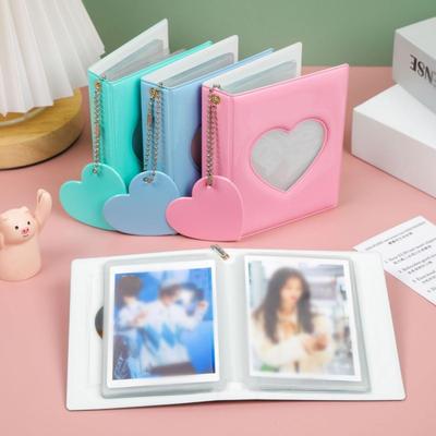 Solid Color Pockets Portable Key Chain Photos Holder Mini Photocard Albums for Kpop Idol Star Chasing Cards Collect Book
