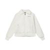 X Etudes Collaboration Solid Color Polo Collar Lamb Fleece Jacket Women Jacket Coconut-White F11W346501F-IV