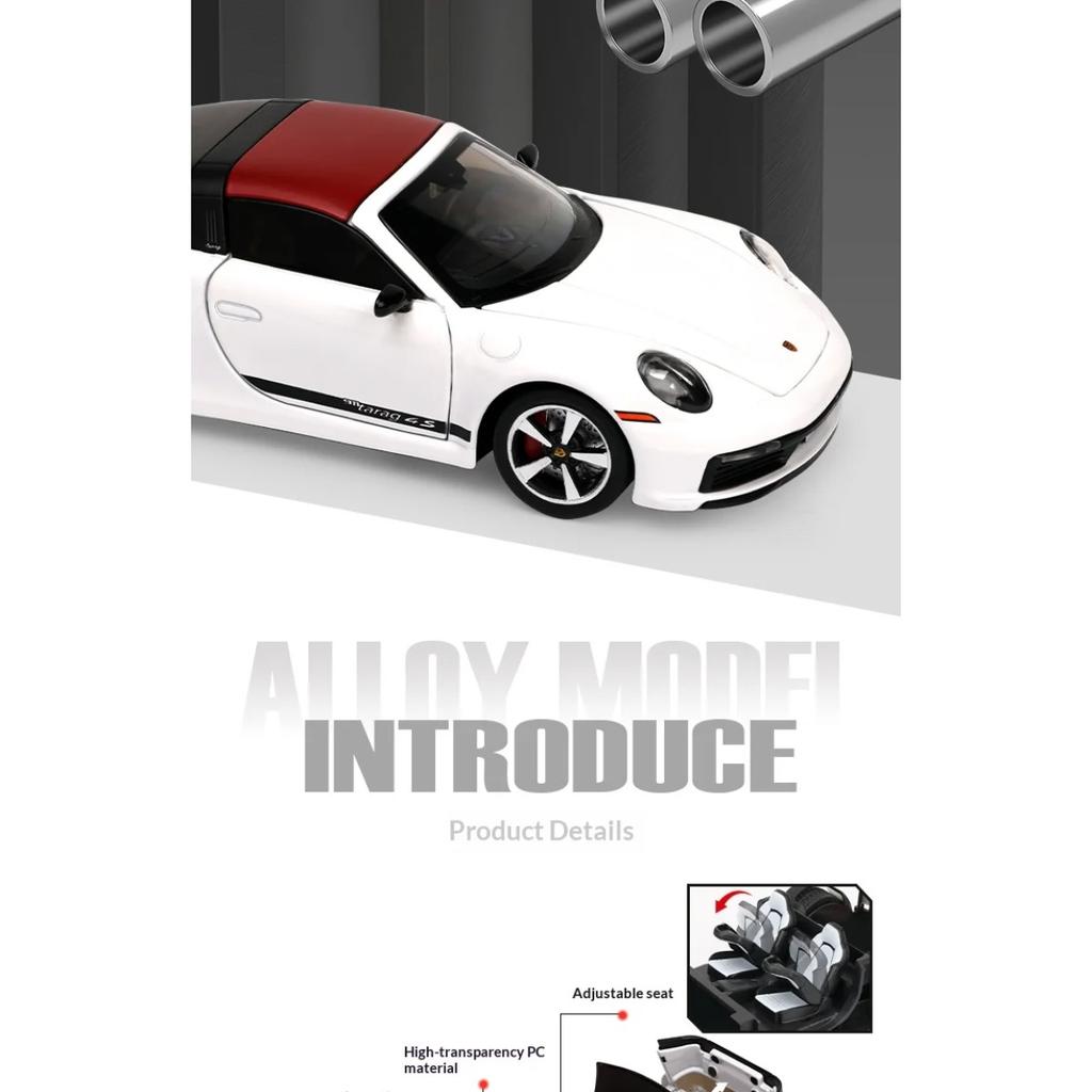 1/32 Porsche 911 Model Sports Car Toys Alloy Diecast Doors Opened Simulation Interior Rubber Tires Exquisite Supercar Toy