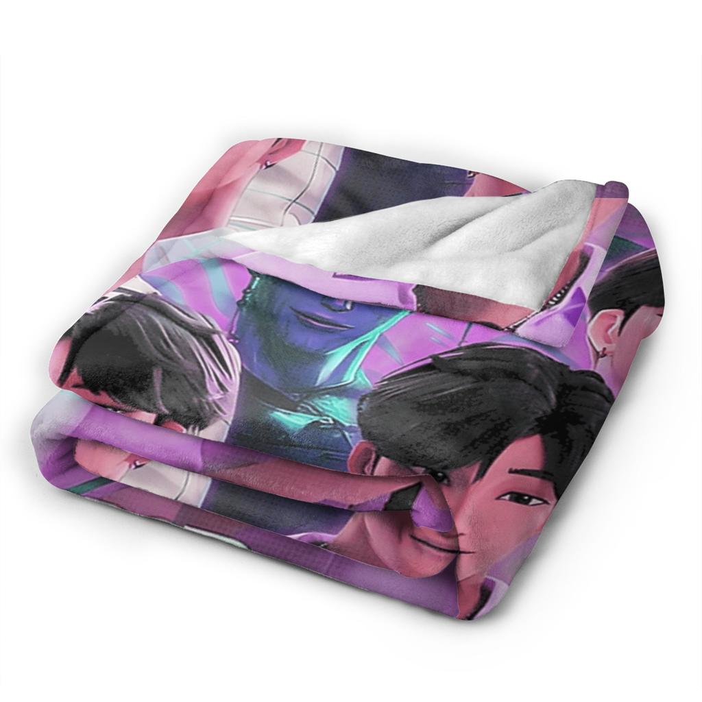 Jinu Huntrix Saja Boys K-Pop Demon Hunters Blanket Autumn Soft Throw Blanket for Girl Living Room Print Bedspread Sofa Bed Cover