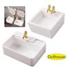 1/12 Dollhouse Bathroom Sinks Golden Tap Dolls House Furniture Accessories  Doll House Decor