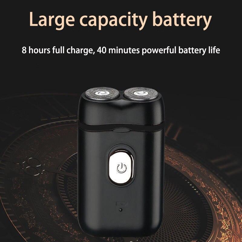 Men's Trimmer Beard Knife Electric Shaver Razor Double Head Floating USB Rechargeable Razor Portable