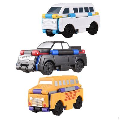 3 Pieces Transformable Cars Anti Reverse Car Toy Interactive Dual Design for Festival