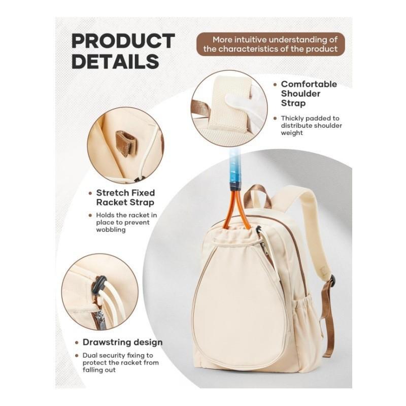 Waterproof Tennis Backpack for Women Men Pickleball Gym Bag Large Capacity Sports Racket Bag