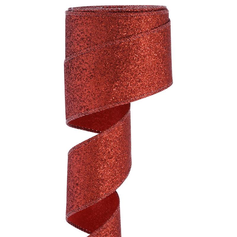 European & American Christmas Tree Decoration: Handmade Shiny Ribbon Flowers, Bows & Blue Iridescent Streamers