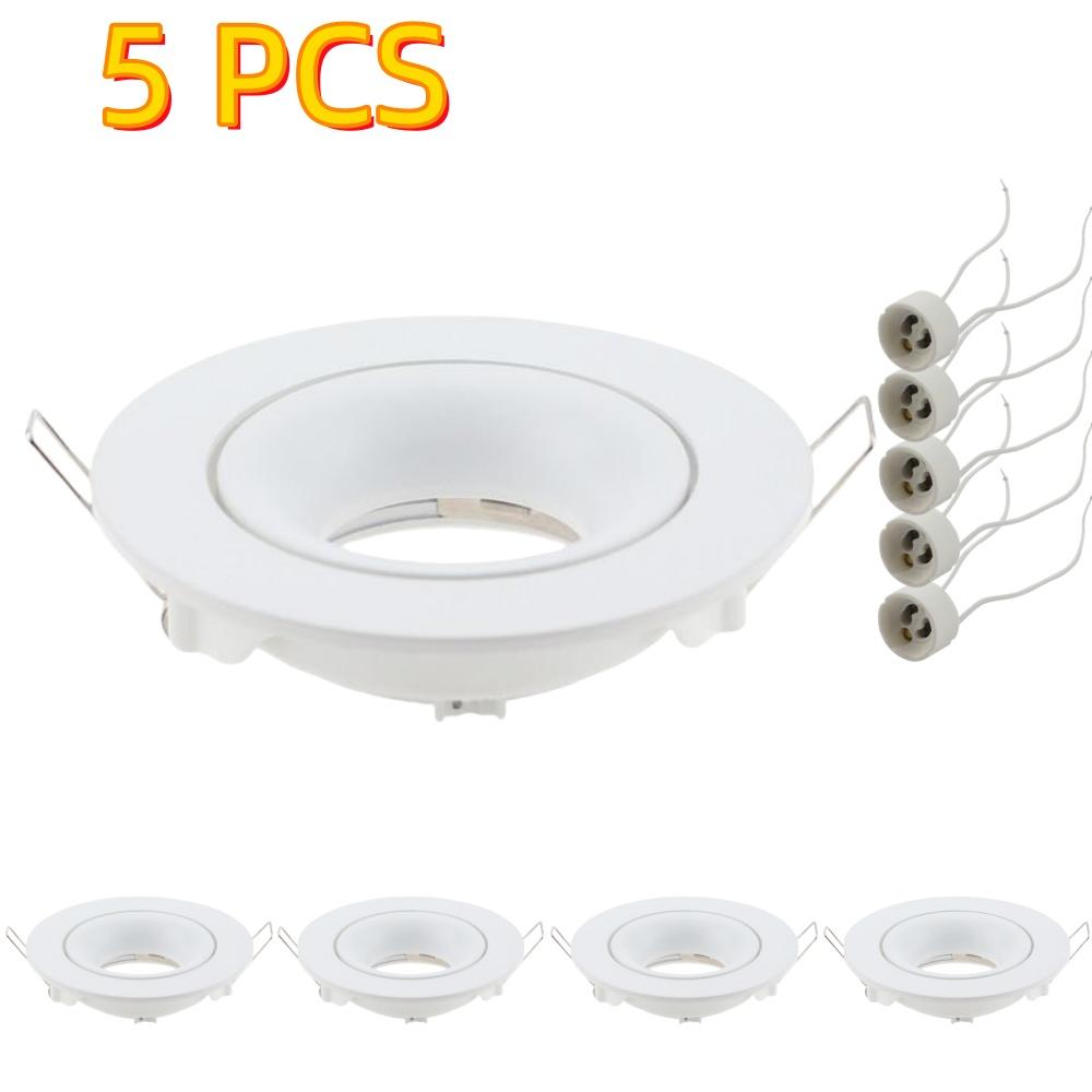 

5 шт. светодиодный светильник, круглый, квадратный, встраиваемый, потолочный, точечный светильник, рамка с держателем GU10, точечный светильник, приспособление для балкона