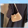 Bolsa de Ombro Retro Tendência Para Mulheres Estilosa Casual Material Pu Com Fecho de Trava