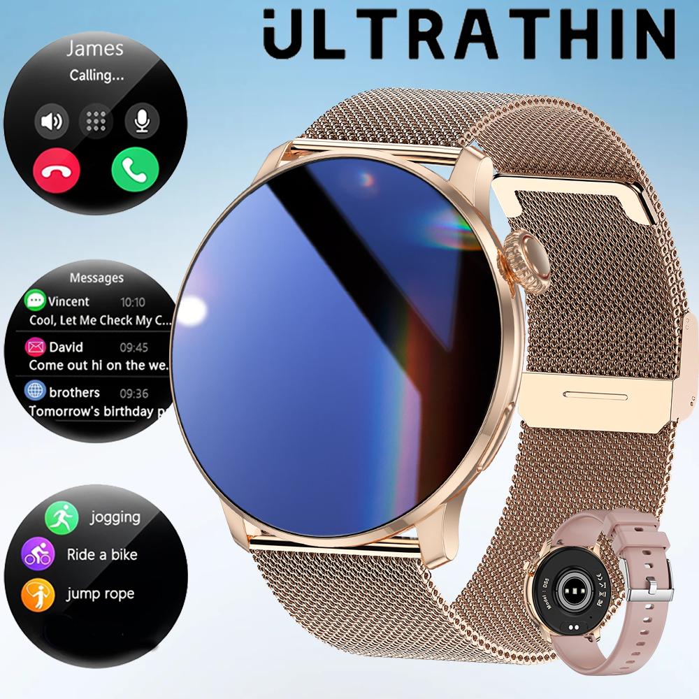 NEW 8MM Ultra-thin body Fashion SmartWatch 1.43"AMOLED HD Screen Women's Health Heart Rate Bluetooth Call Woman Smart Watch