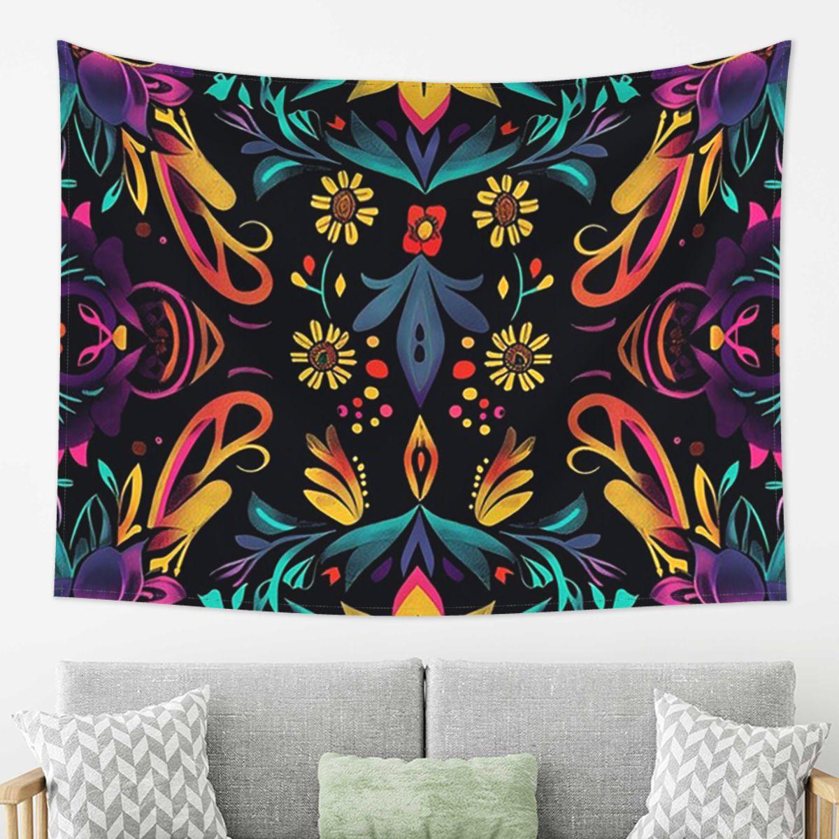 

Colorful Mexican Pattern Traditional And Festive Tapestry Decoration Art Aesthetic Tapestries Home Wall Cloth Wall Hanging 74x94cm(29x37in)