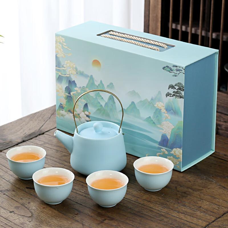 WA Light Luxury Kung Fu Tea Set Beam Handle Pot Style