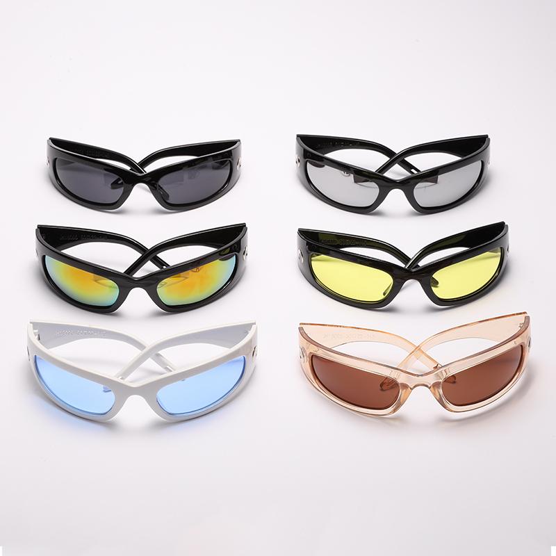 New Arrival Moon Rectangular Trend Sunglasses Women Man Cycling Outdoor Sports Vintage Hip Hop Punk UV400
