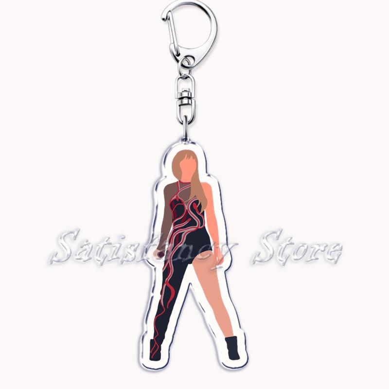 Popular American Singer Acrylic Keychain for Accessories Bag Pendant Key Chain Ring Keychains Jewelry Creative Fans Gifts