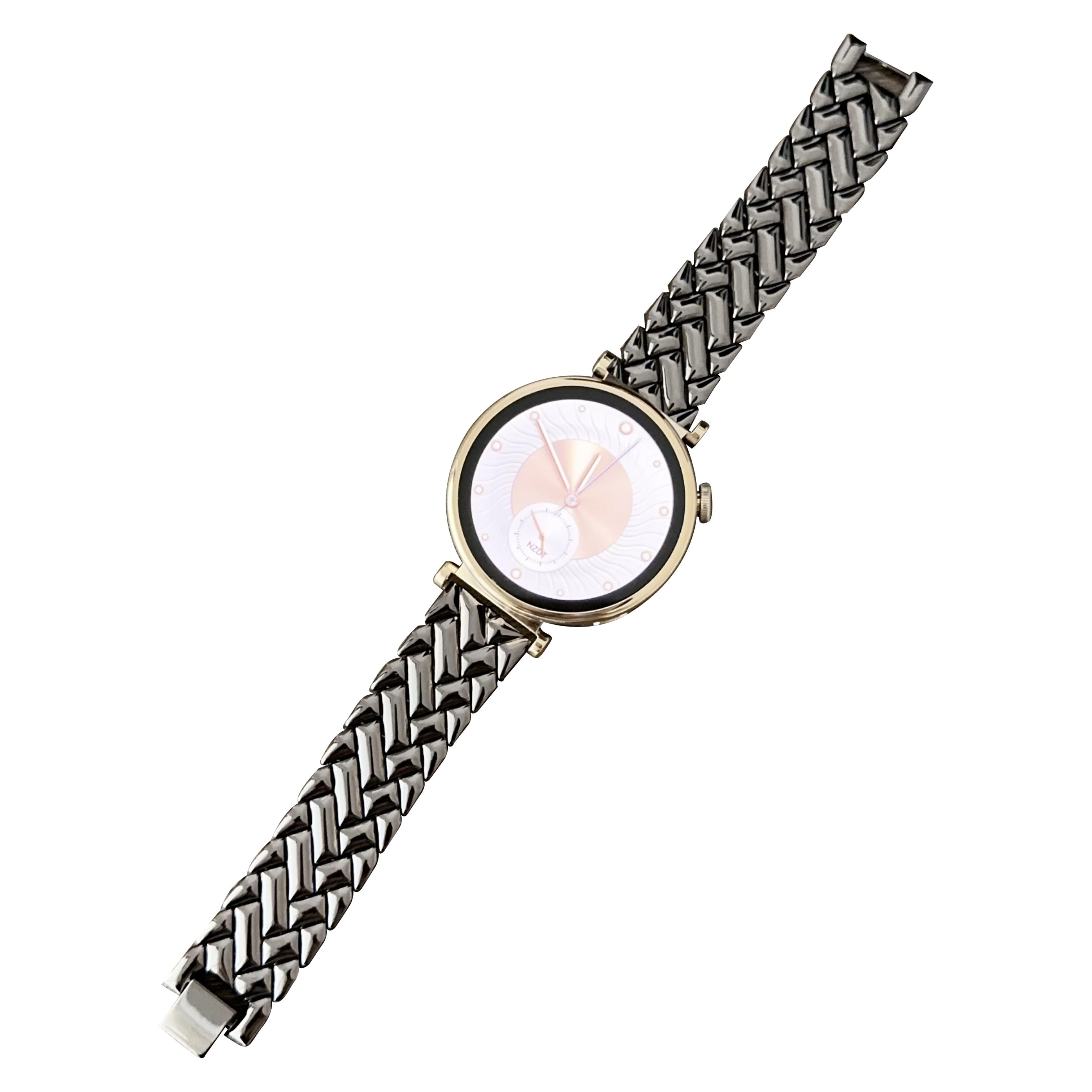 

18mm V-shaped Zinc Alloy Watchband Metal Universal Replacement Watch Strap Black