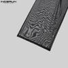 INCERUN Summer Men High Waist Transparent Pants Wide Leg Fishnet Trousers