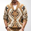 Men's Retro Jacquard Knit Cardigan Sweater - Autumn/Winter Collection SY0057