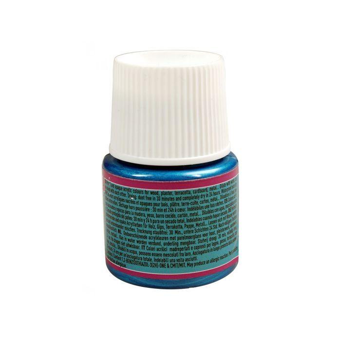 Acrylic Paint - PEBEO - Déco Nacré - 45 Ml - Turquoise Blue - Glossy Finish