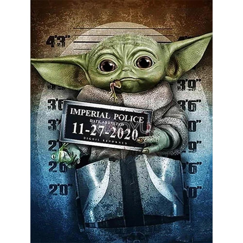 

Disney Diamond Painting Baby Yoda in Prison Themed Artwork 5D Mosaic Art DIY Cross Stitch Embroidery Set Full Diamond Home Decor Gift Round 20x30cm