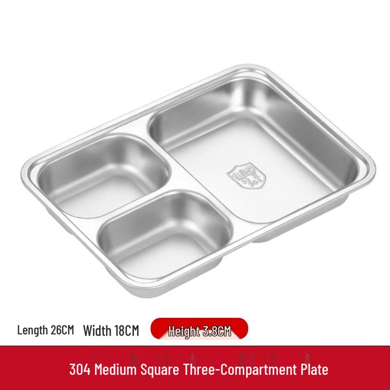 Yuzhuxun 304 Stainless Steel Divided Dinner Plate with Lid