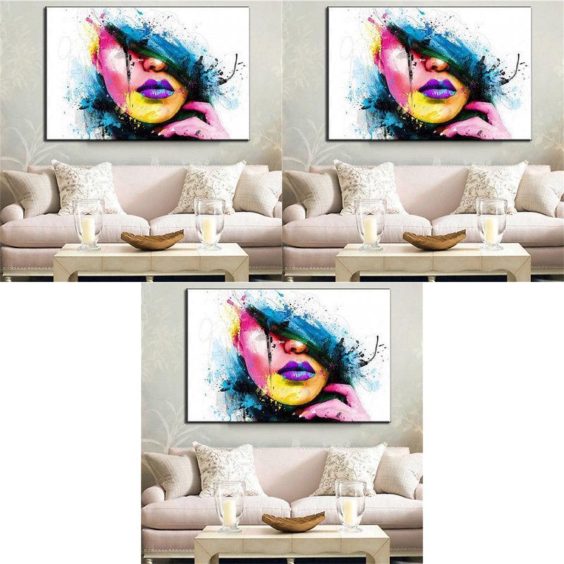 Stunning Modern Wall Art Oil Painting On Canvas Woman Face For Chic Room Decor